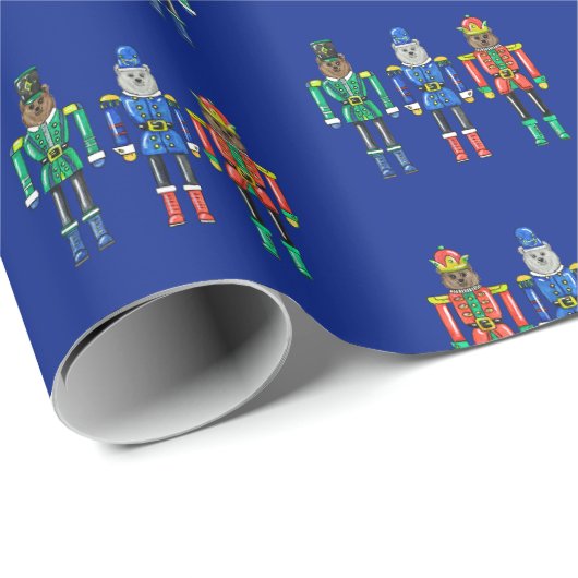Nutcracker Bears Wrapping Paper Cadeaupapier (Rol Hoek)