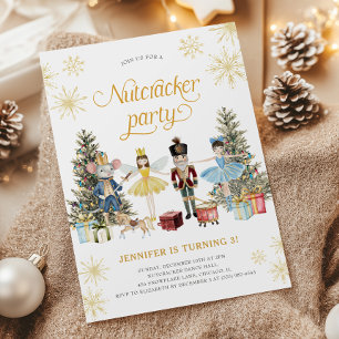 Nutcracker Birthday Party Invitation Kaart