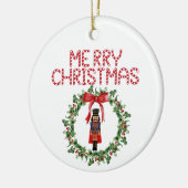 Nutcracker Bow Joyeux Noël Ornement de Noël (Gauche)