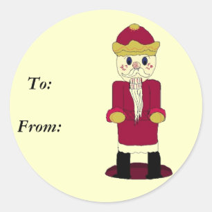 Nutcracker cadeaukaart ronde sticker