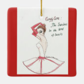 Nutcracker Candy Cane ornament. Keramisch Ornament (Achterkant)