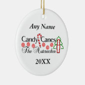 Nutcracker Candy Canes Keramisch Ornament (Rechts)