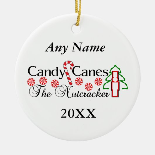 Nutcracker Candy Canes Keramisch Ornament (Voorkant)