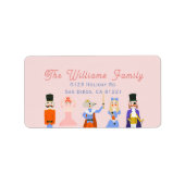 Nutcracker caractères rose Étiquette de adresse de (Devant)