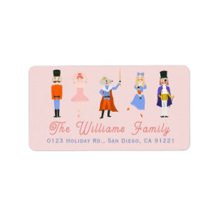 Nutcracker caractères rose Étiquette de adresse de