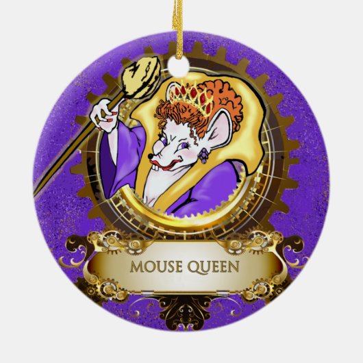 Nutcracker Ceramic Circle Ornament: Muiskoningin Keramisch Ornament (Achterkant)