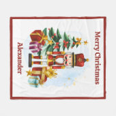 Nutcracker Christmas Blanket for Kids With Name Fleece Deken (Voorkant (Horizontaal))