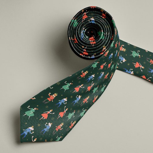 Nutcracker Christmas Cocktails Pattern w/ Monogram Stropdas