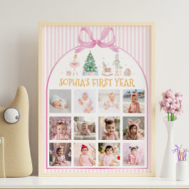 Nutcracker Christmas First Year Photo Milestone Poster