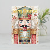 Nutcracker christmas folie feestdagenkaart (Staand Voorkant)