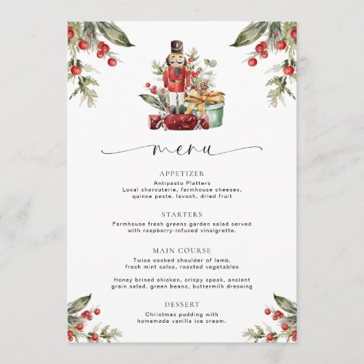 Nutcracker Christmas Menu & Questionnaire (Devant)
