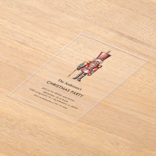 Nutcracker Christmas Party Acryl Uitnodigingen (Laagn)