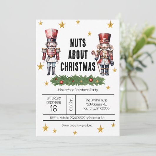 Nutcracker Christmas Party Invitation (Debout devant)