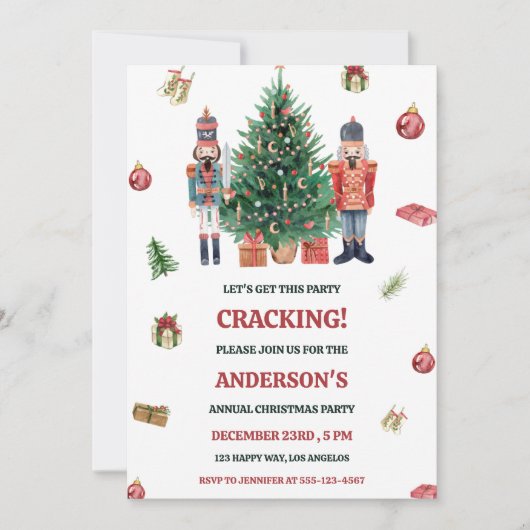 Nutcracker Christmas Party Invitation (Devant)