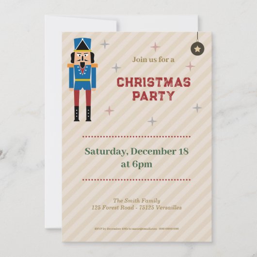 Nutcracker Christmas Party Invitation (Devant)