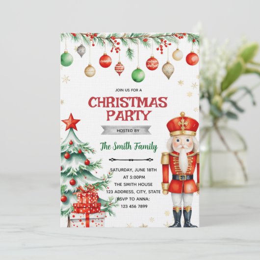 Nutcracker Christmas Party Invitation (Debout devant)
