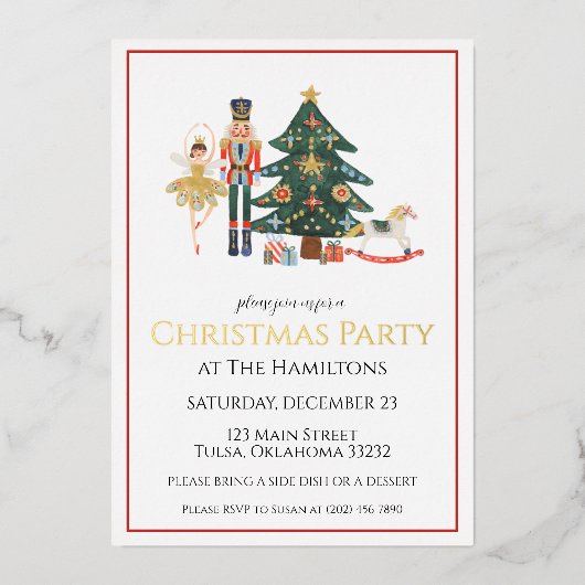 Nutcracker Christmas Party Invitation (Recto)