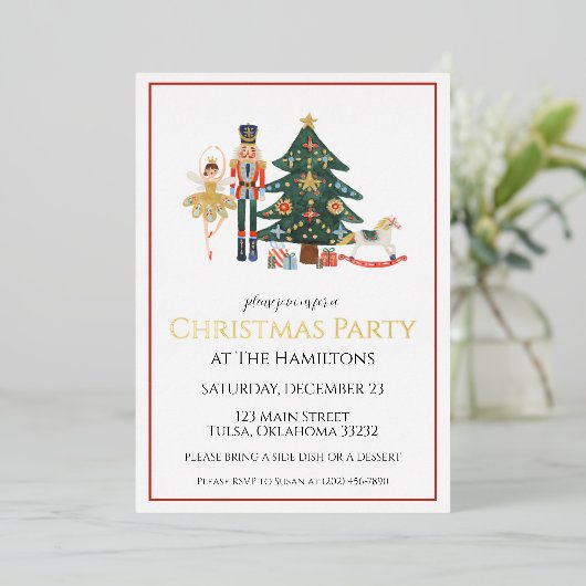 Nutcracker Christmas Party Invitation (Debout devant)