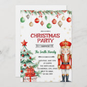 Nutcracker Christmas Party Invitation Kaart (Voorkant / Achterkant)