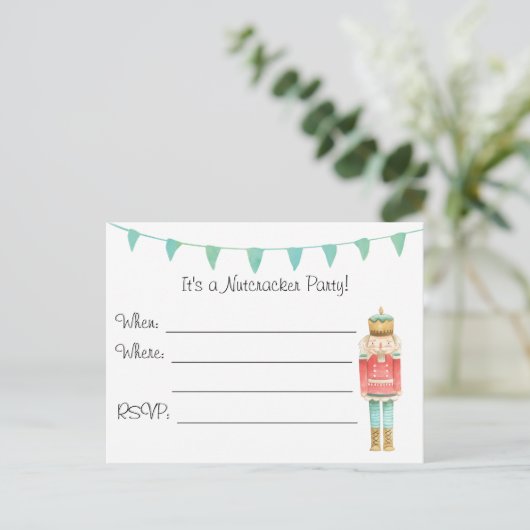Nutcracker Christmas Postcard Invitation (Debout devant)