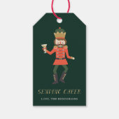 Nutcracker Cocktail "Sending Cheer" Kerstmis Cadeaulabel (Voorkant)