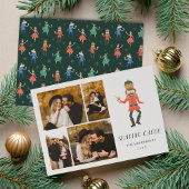 Nutcracker Cocktail "Sending Cheer" Photo Collage Feestdagenkaart