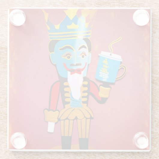Nutcracker Coffee King Onderzetter Set Glazen Onderzetter (Achterkant)