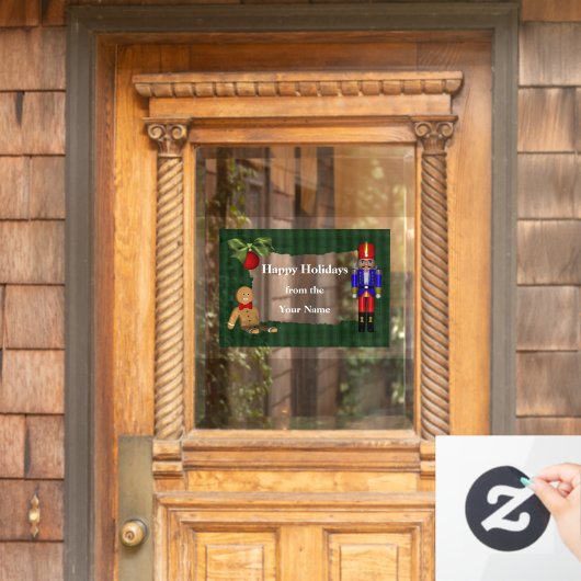 Nutcracker Cookie Kerstfeestdag - Gepersonaliseerd Raamsticker (Huis Deur)