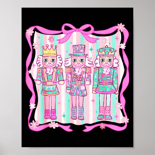 Nutcracker Coquette Nk Bow Xmas Holiday Merry Chri Poster (Voorkant)