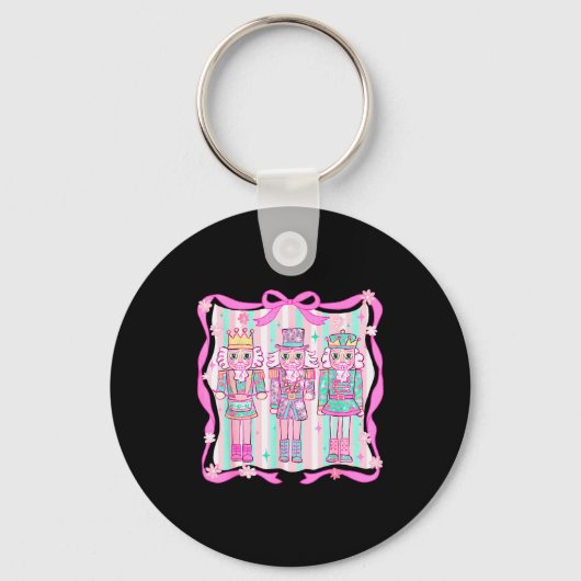 Nutcracker Coquette Nk Bow Xmas Holiday Merry Chri Sleutelhanger (Voorkant)