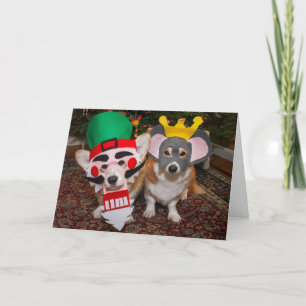 Nutcracker Corgi-kerstkaart Kaart