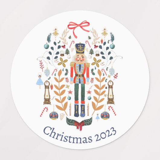Nutcracker Design Stickers de Noël Étiquettes (Design 1)