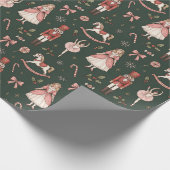Nutcracker Elegant Ballet Christmas Cadeaupapier (Hoek)