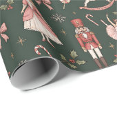 Nutcracker Elegant Ballet Christmas Cadeaupapier (Rol Hoek)