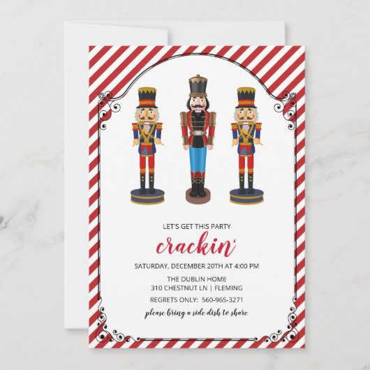 Nutcracker Fête de Noël Invitation (Devant)
