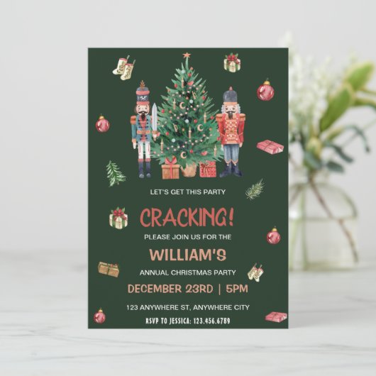 Nutcracker Fête de Noël Invitation (Debout devant)