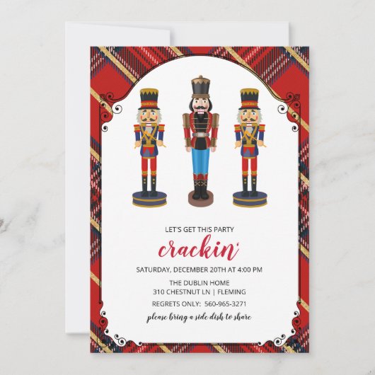 Nutcracker Fête de Noël Invitation (Devant)