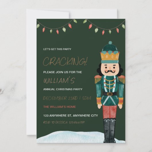 Nutcracker Fête de Noël Invitation (Devant)