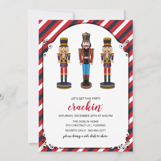 Nutcracker Fête de Noël Invitation (Devant)