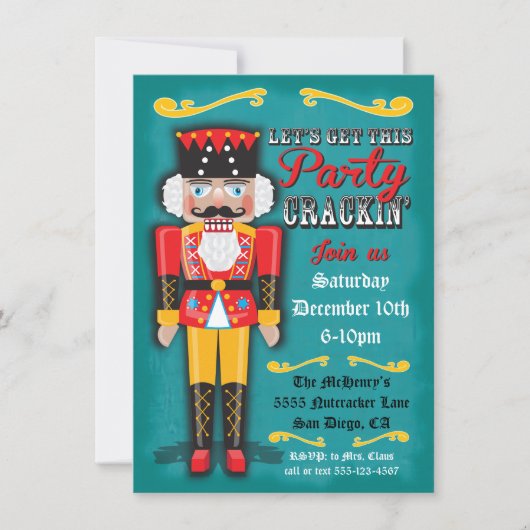 Nutcracker Fête de Noël Invitation (Devant)