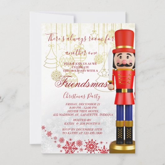 Nutcracker Friendsmas - Uitnodiging voor kerstfees (Voorkant)