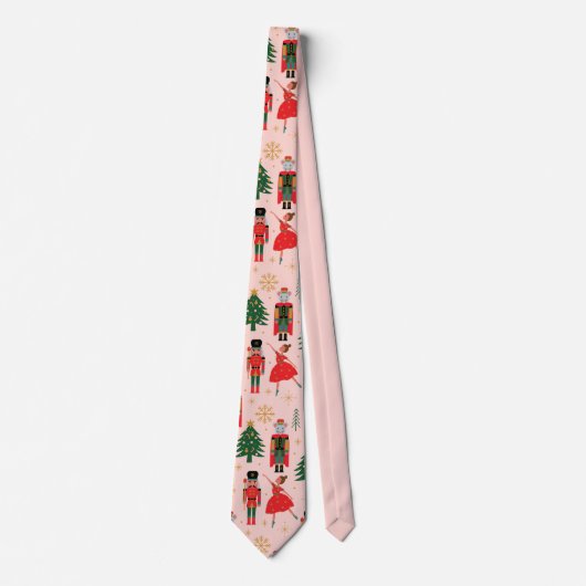 Nutcracker Funny Pink Kerstmis Stropdas (Voorkant)