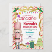 Nutcracker girl Christmas birthday invite. Kaart (Voorkant)