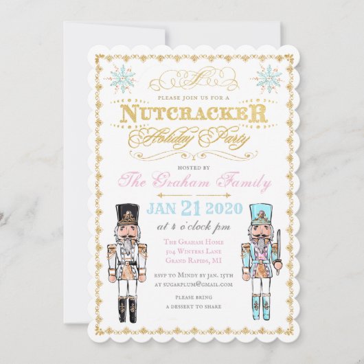 Nutcracker Hiver Fête Invitation (Devant)