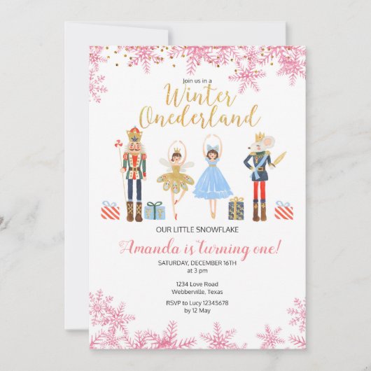 Nutcracker hiver Invitation d'anniversaire (Devant)