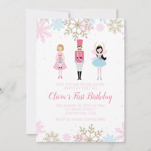 Nutcracker hiver Invitation d'anniversaire (Devant)