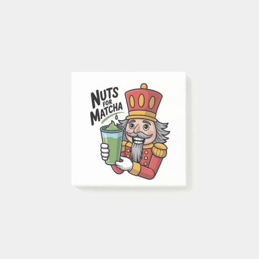Nutcracker Holding Matcha Latte Grappige Noten Voo Post-it® Notes (Voorkant)
