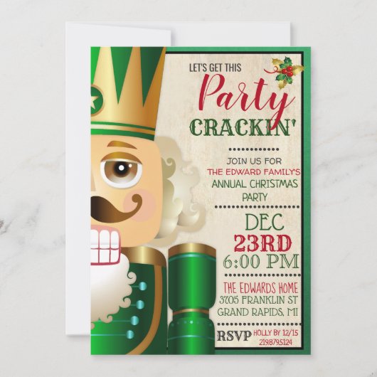 Nutcracker Holiday Christmas Invitation (Devant)