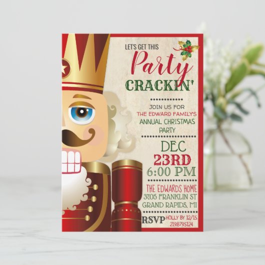 Nutcracker Holiday Christmas Invitation (Debout devant)