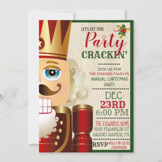 Nutcracker Holiday Christmas Invitation (Devant)